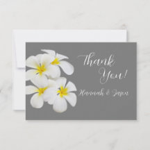 White Frangipani Flowers, op Medium Grey, Wedding