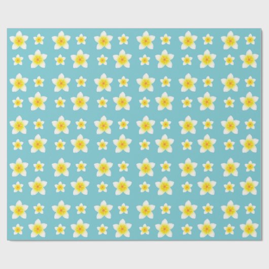 White Frangipani Flowers Pattern Cadeaupapier (Vlak)