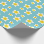 White Frangipani Flowers Pattern Cadeaupapier (Hoek)