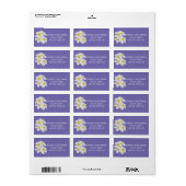 White Frangipani Flowers, Periwinkle, Weddenschap Etiket (Full Sheet)