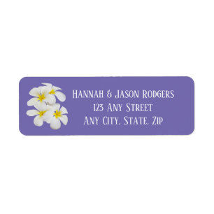 White Frangipani Flowers, Periwinkle, Weddenschap Etiket