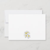 White Frangipani Flowers, Periwinkle, Wedding RSVP Bedankkaart (Achterkant)