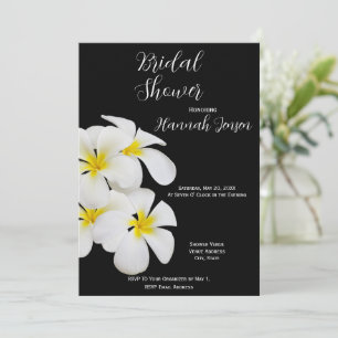 White Frangipani Flowers, Tropisch, Floral, Bridal Kaart