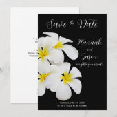 White Frangipani Flowers, Tropisch, sparen de Datu Kaart (Voorkant / Achterkant)