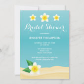 White Frangipani Tropical Beach Vrijgezellenfeest Kaart (Voorkant)