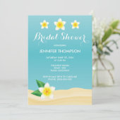 White Frangipani Tropical Beach Vrijgezellenfeest Kaart (Staand voorkant)