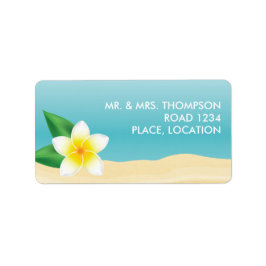 White Frangipani Tropical Beach Wedding Etiket