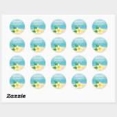 White Frangipani Tropical Flower Beach Wedding Ronde Sticker (Vel)