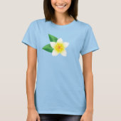 White Frangipani Tropical Flower Illustration T-shirt (Voorkant)