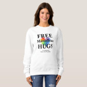 White Free Hugs Sweatshirt - geen kap (Voorkant volledig)