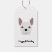 White French Bulldog Birthday Cadeaulabel (Voorkant)