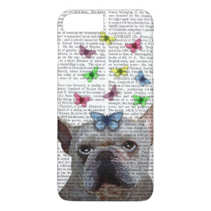 White French Bulldog en Butterflies Case-Mate iPhone Case