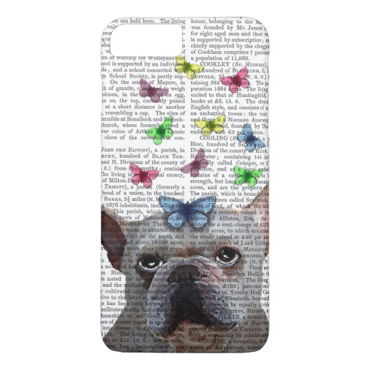 White French Bulldog en Butterflies Case-Mate iPhone Case (Achterkant)