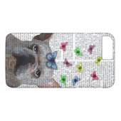 White French Bulldog en Butterflies Case-Mate iPhone Case (Achterkant (Horizontaal))