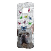 White French Bulldog en Butterflies Case-Mate Samsung Galaxy Hoesje (Achterkant Links)