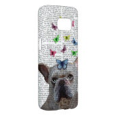 White French Bulldog en Butterflies Case-Mate Samsung Galaxy Hoesje (Back/Rechts)