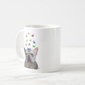 White French Bulldog en Butterflies Koffiemok (Voorkant links)