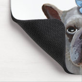 White French Bulldog en Butterflies Muismat (Hoek)