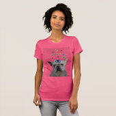 White French Bulldog en Butterflies T-shirt (Voorkant volledig)