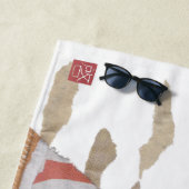 White French Bulldog, Frenchie, Modern Strandlaken (In situ)