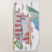 White French Bulldog, Frenchie, Modern Strandlaken (Voorkant)