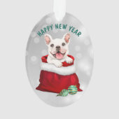White French Bulldog Gift Surprise Ornament (achterkant)