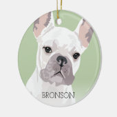 White French Bulldog Kerstmis Keramisch Ornament (Links)