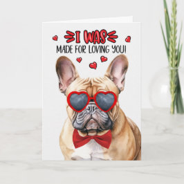 White French Bulldog Made for love you Valentijn Feestdagen Kaart