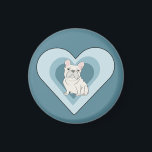 White French Bulldog Magneet<br><div class="desc">White French Bulldog,  heart</div>