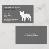 White French Bulldog Silhouette | Franse hond grij Visitekaartje (Voorkant / Achterkant)