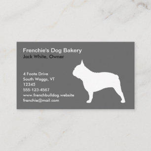 White French Bulldog Silhouette Frenchie Dog Visitekaartje