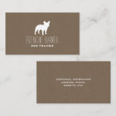 White French Bulldog Silhouette | Frenchie Dog Visitekaartje (Voorkant / Achterkant)