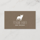 White French Bulldog Silhouette | Frenchie Dog Visitekaartje (Voorkant)