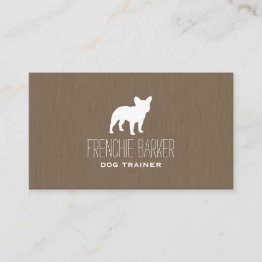 White French Bulldog Silhouette | Frenchie Dog Visitekaartje (Voorkant)