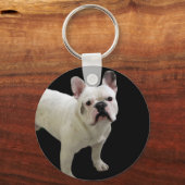 White French Bulldog sleutelhanger (Voorkant)