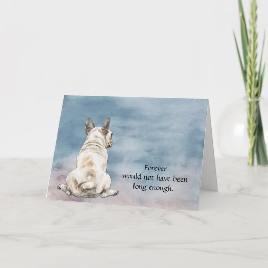 White French Bulldog Sympathy Card Feestdagen Kaart (Voorkant)