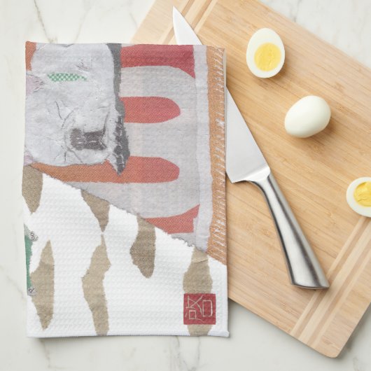 White Frenchie, French Bulldog, Pop Dog Art Theedoek (Quarter Fold)