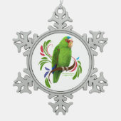 White Fronted Amazon Tin Sneeuwvlok Ornament (Voorkant)