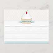 White Frosted Cupcake Recipcards Briefkaart (Voorkant)
