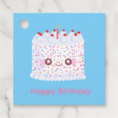 White Frosting Sprinkle Birthday Cake Bedankjes Labels (Voorkant)