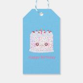 White Frosting Sprinkle Birthday Cake Cadeaulabel (Achterkant)