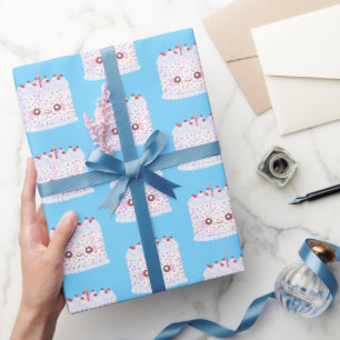 White Frosting Sprinkle Birthday Cake Cadeaupapier