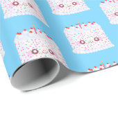 White Frosting Sprinkle Birthday Cake Cadeaupapier (Rol Hoek)