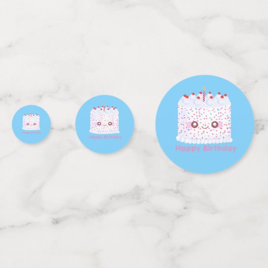 White Frosting Sprinkle Birthday Cake Confetti (Voorkanten)