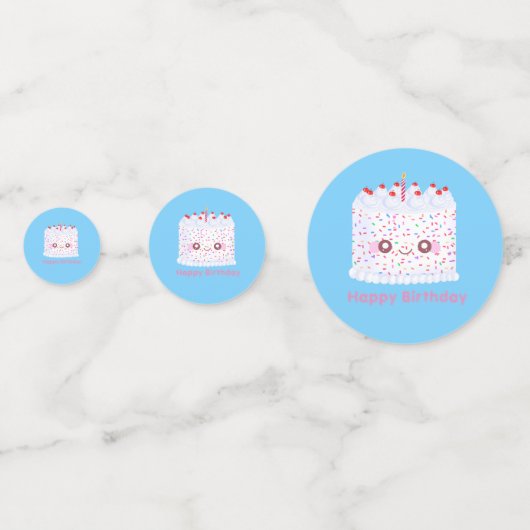 White Frosting Sprinkle Birthday Cake Confetti (Achterkanten)