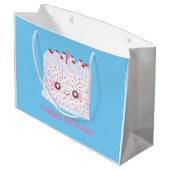 White Frosting Sprinkle Birthday Cake Groot Cadeauzakje (Achterkant Gekanteld)