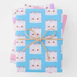 White Frosting Sprinkle Birthday Cake Inpakpapier Vel