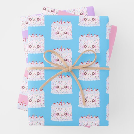 White Frosting Sprinkle Birthday Cake Inpakpapier Vel (In situ)