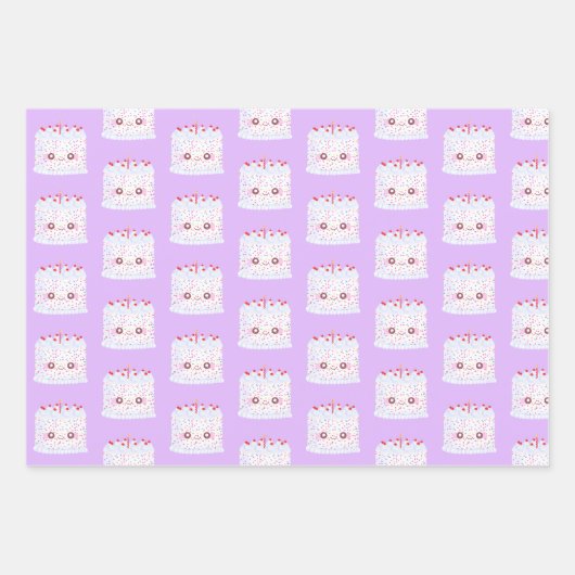 White Frosting Sprinkle Birthday Cake Inpakpapier Vel (Voorkant 3)