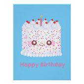 White Frosting Sprinkle Birthday Cake Perfect Poster (Voorkant)